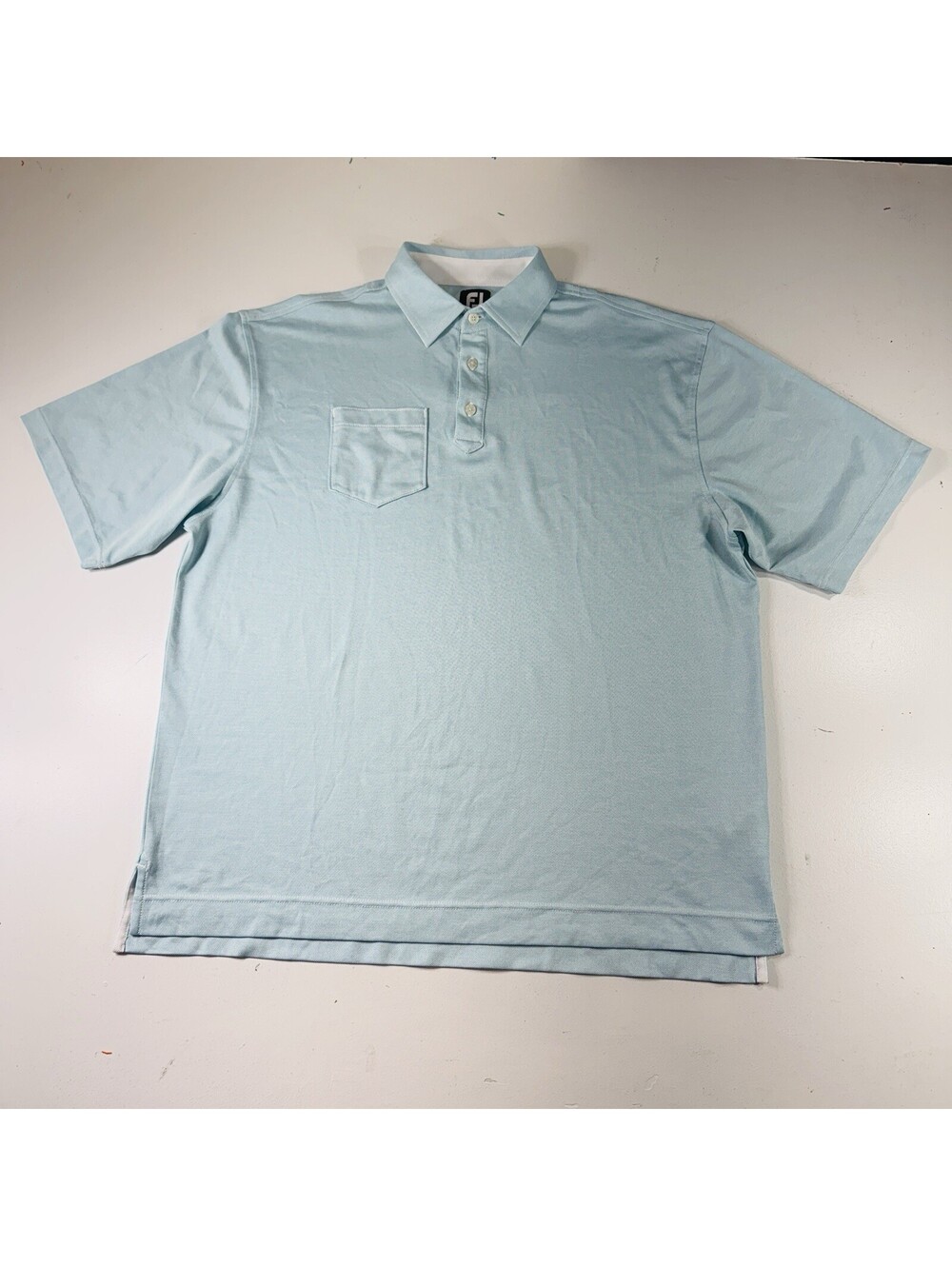 Footjoy Golf Polo Shirt Light Blue Stretch Mens Size XL